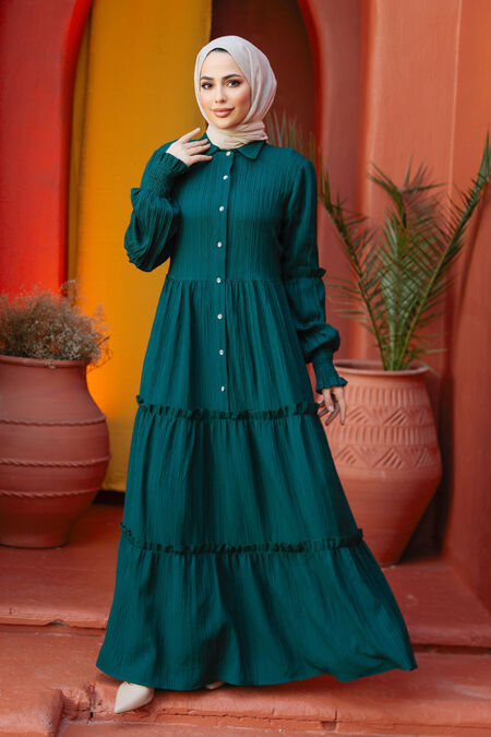 Emerald Green Modest Long Dress 4421ZY